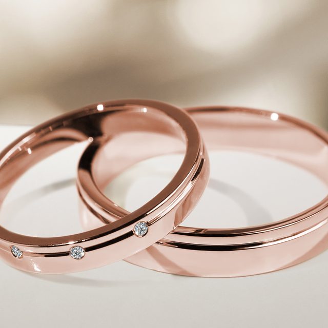 ALLIANCE MASCULINE AVEC RAINURE EN OR ROSE - ALLIANCES DE MARIAGE HOMMES - 