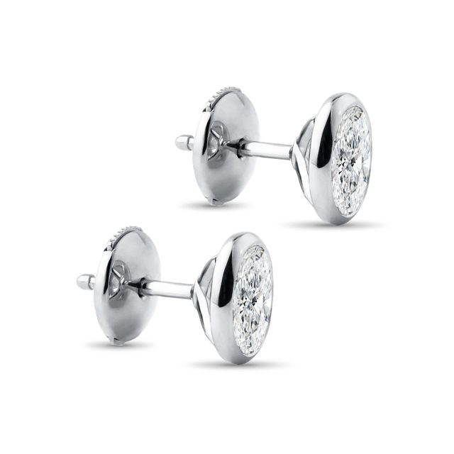 OHRRINGE MIT OVALEN LABOR-DIAMANTEN IN WEISSGOLD - OHRSTECKER DIAMANT - 