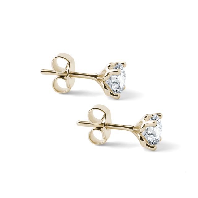 KLASSISCHE DIAMANTOHRSTECKER IN GELBGOLD - OHRSTECKER DIAMANT - 