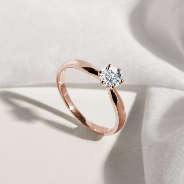 VERLOBUNGSRING MIT 0,5 CT DIAMANT AUS ROSÉGOLD - VERLOBUNGSRINGE MIT BRILLANT - 