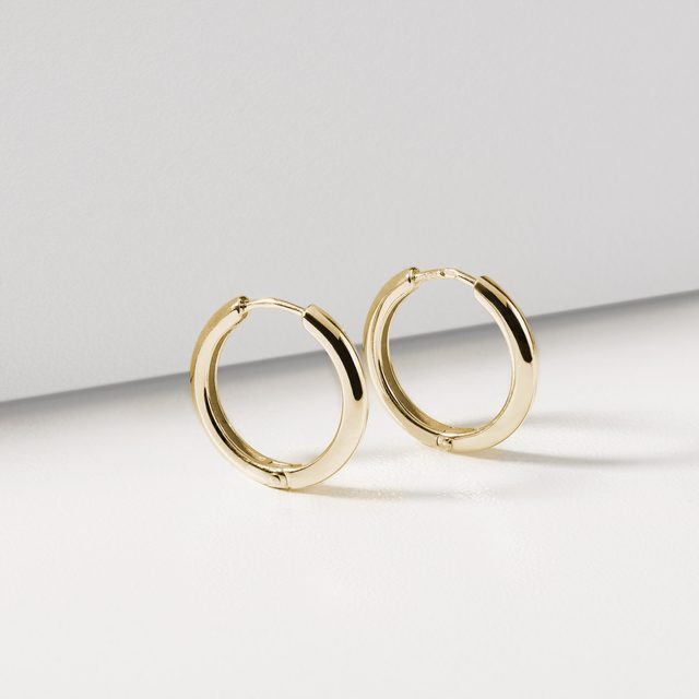 16 MM HOOP EARRINGS IN YELLOW GOLD - YELLOW GOLD EARRINGS - 