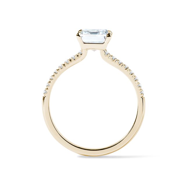 ANNEAU D'OR AVEC LG DIAMOND PRINCESS ET BRILLIANT - BAGUES AVEC DIAMANTS DE SYNTHÈSE - 