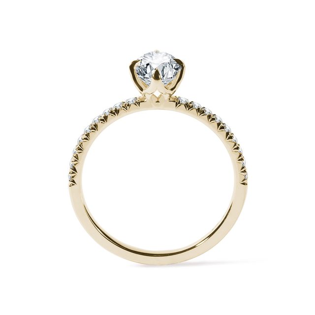 OVAL CUT DIAMOND ENGAGEMENT RING IN YELLOW GOLD - RINGS WITH LAB-GROWN DIAMONDS - 