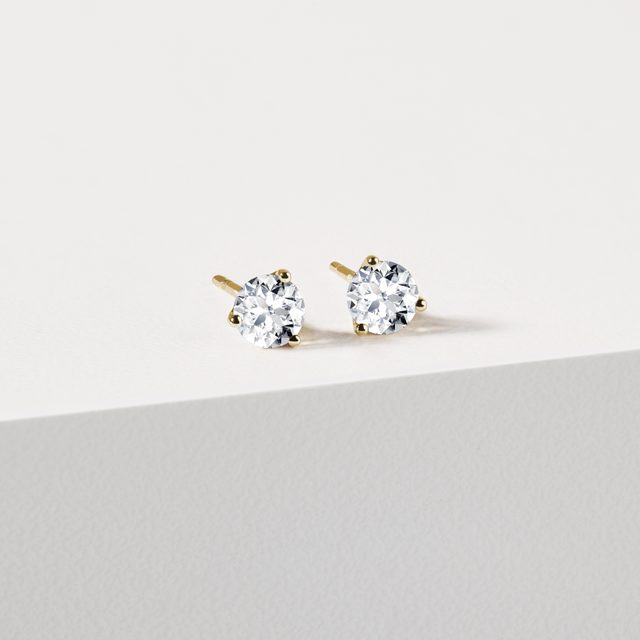 LAB-GROWN DIAMOND STUD EARRINGS IN YELLOW GOLD - DIAMOND STUD EARRINGS - 