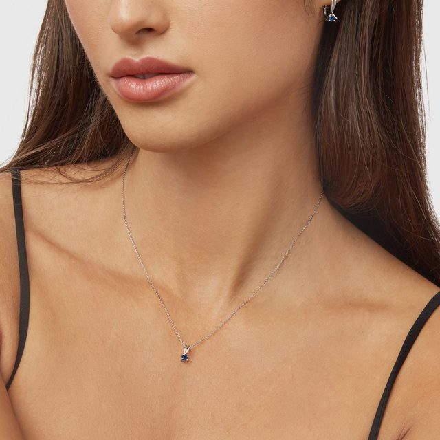 COLLIER EN OR AVEC SAPHIR BLEU - COLLIERS AVEC SAPHIR - 