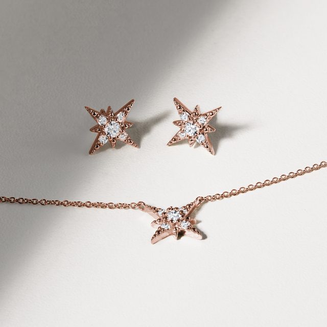 COLLIER POLARIS EN OR ROSE ET DIAMANTS - COLLIERS AVEC DIAMANTS - 