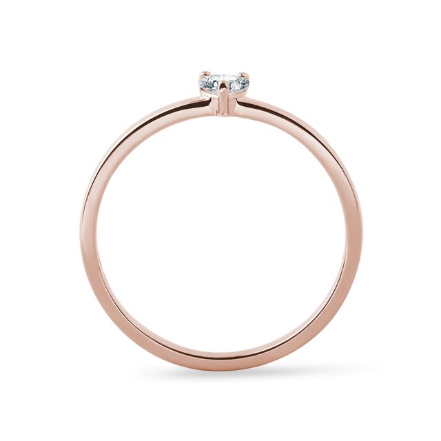 DIAMANTRING IN HERZFORM AUS ROSEGOLD - RINGE DIAMANT - 