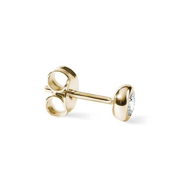 SINGLE BEZEL EARRING IN YELLOW GOLD - SINGLE EARRINGS - 