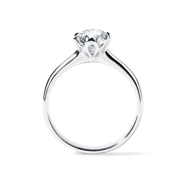 WEISSGOLDENER VERLOBUNGSRING MIT 1 CT DIAMANT - VERLOBUNGSRINGE MIT BRILLANT - 