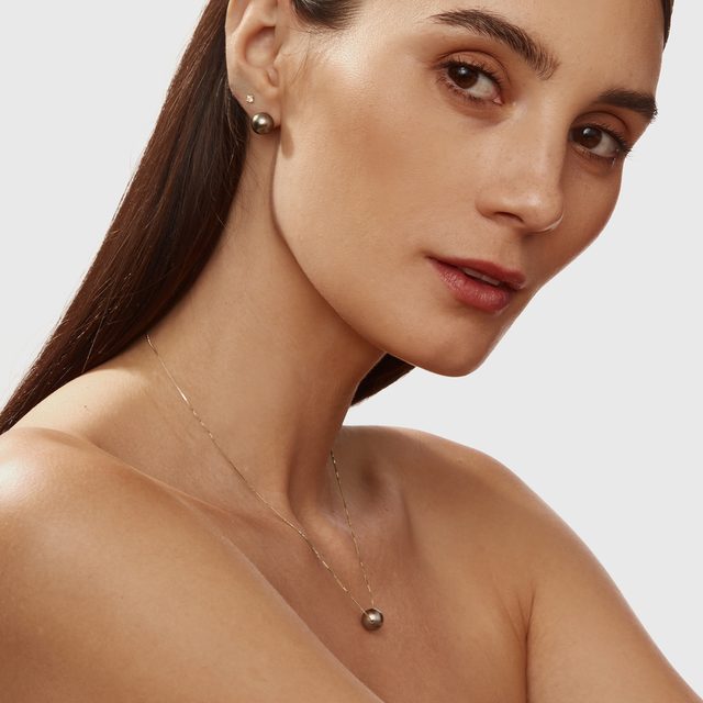 PARURE DE BIJOUX EN OR JAUNE AVEC PERLES TAHITI - PARURES DE PERLES - 