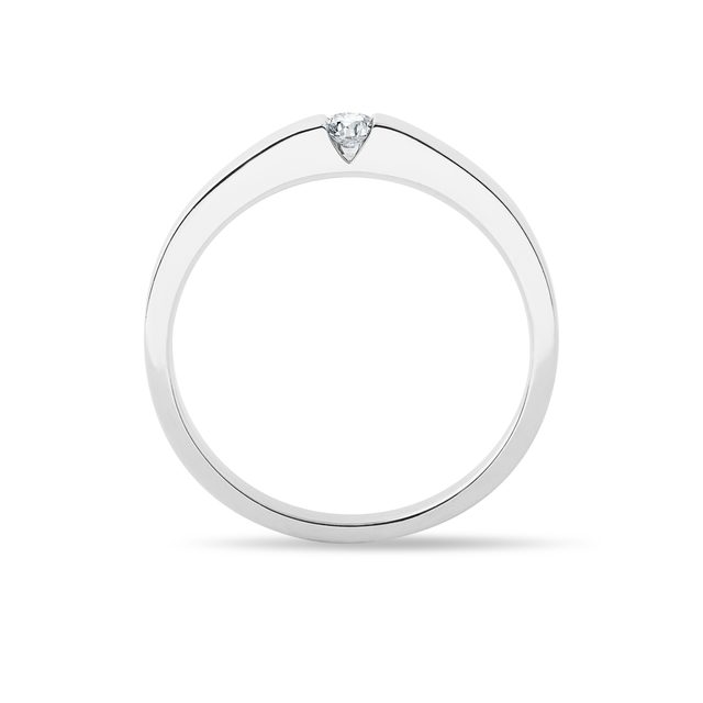 BAGUE DE FIANÇAILLES RUBAN ET DIAMANT - TAILLE BRILLANT - 