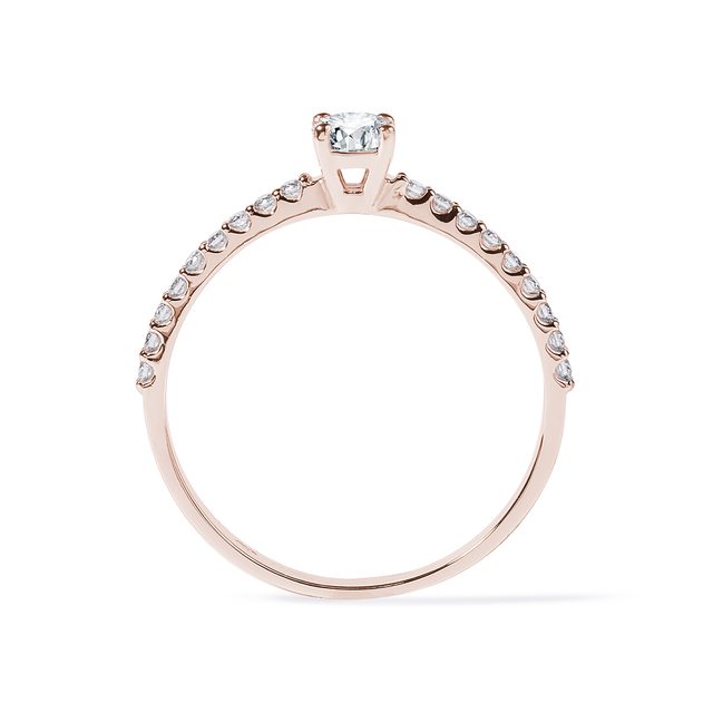 BRILIANTOVÁ ZÁSNUBNÍ SADA V RŮŽOVÉM ZLATĚ - SADY SNUBNÍCH A ZÁSNUBNÍCH PRSTENŮ - 