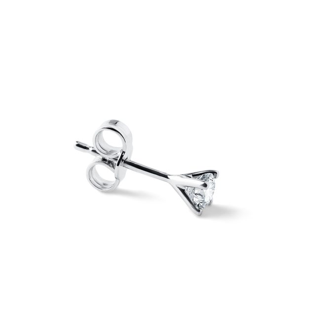 SINGLE DIAMOND EARRING IN WHITE GOLD - SINGLE EARRINGS - 