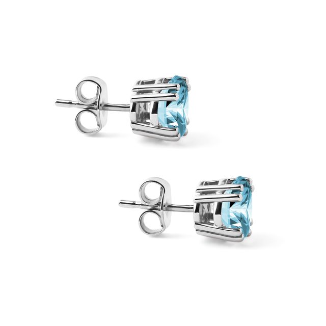 SKY TOPAZ STUDS IN WHITE GOLD - TOPAZ EARRINGS - 
