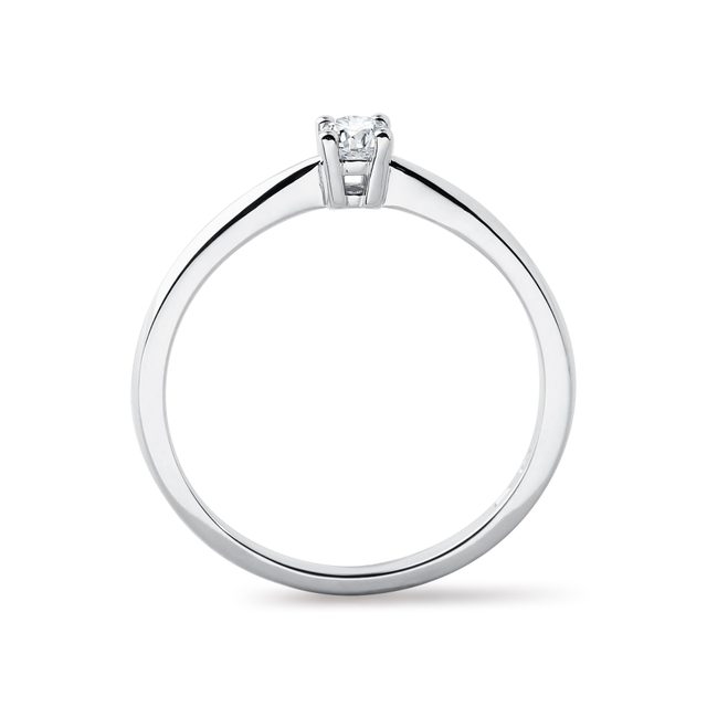 FEINER BRILLANTRING AUS WEISSGOLD - VERLOBUNGSRINGE MIT BRILLANT - 