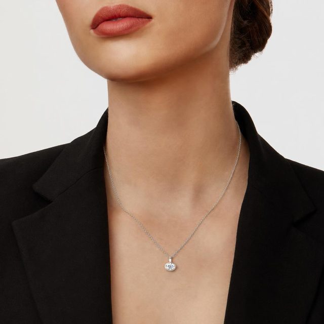 SCHMUCKSET MIT OVALEN DIAMANTEN IN WEISSGOLD - SCHMUCK SETS DIAMANT - 