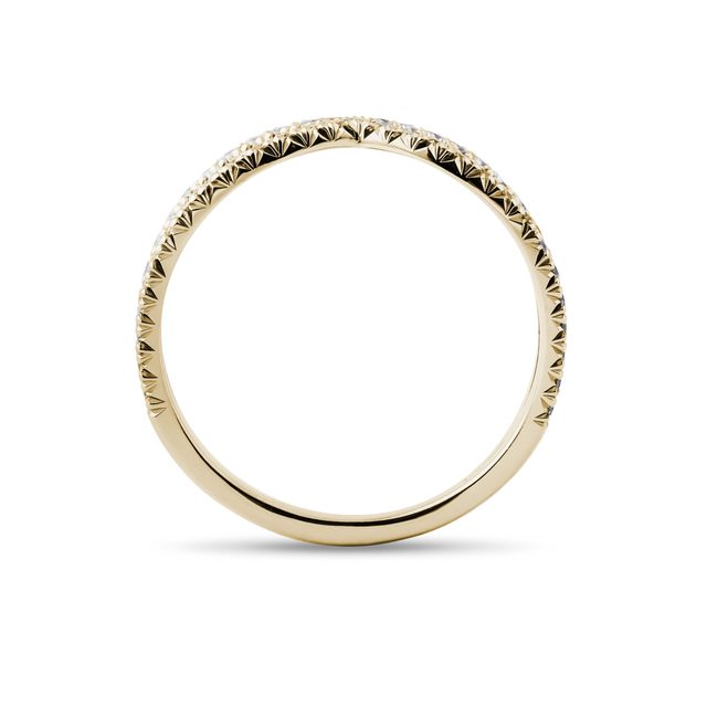 BAGUE DOUBLE ANNEAU EN OR JAUNE SERTIE DE DIAMANTS - BAGUES EN DIAMANT - 
