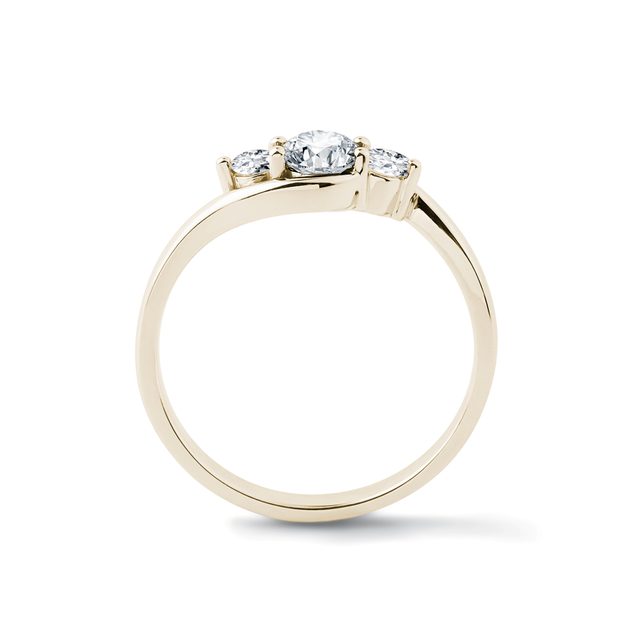 GOLDENER VERLOBUNGSRING MIT DREI DIAMANTEN - VERLOBUNGSRINGE DIAMANTEN - 