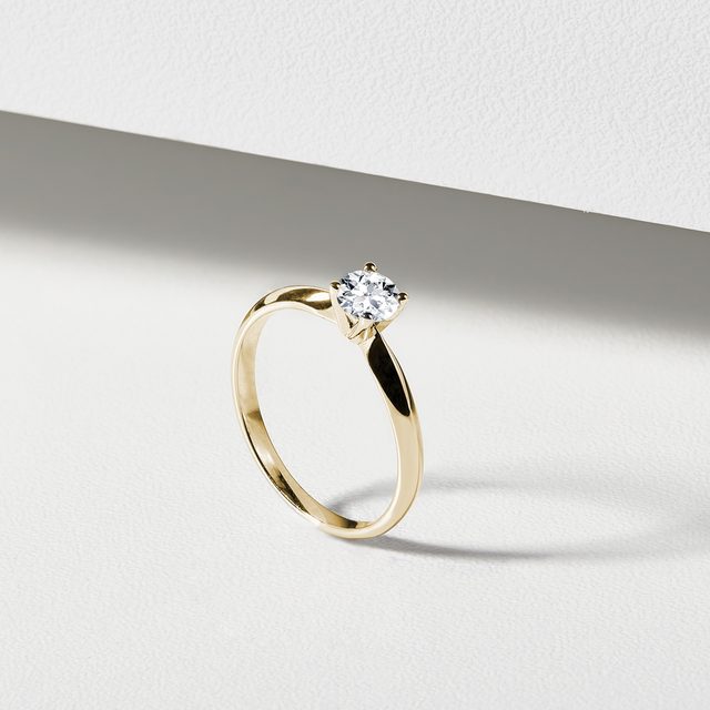 GELBGOLDRING MIT IM LABOR GEZÜCHTETEM DIAMANTEN - RINGE MIT LAB GROWN DIAMANTEN - 