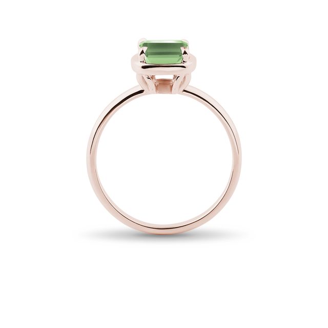 ROSÉGOLD RING MIT GRÜNEM AMETHYST - RINGE AMETHYST - 