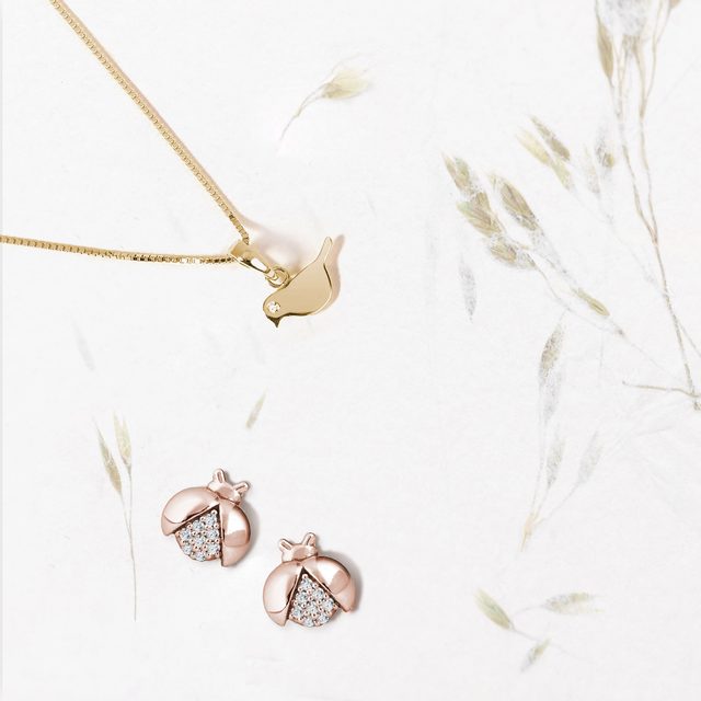 MARIENKÄFER-OHRRINGE IN ROSÉGOLD - OHRRINGE KINDER - 