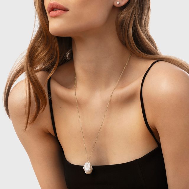 ZLATÝ PRÍVESOK S BAROKOVOU PERLOU - PERLOVÉ PRÍVESKY - 