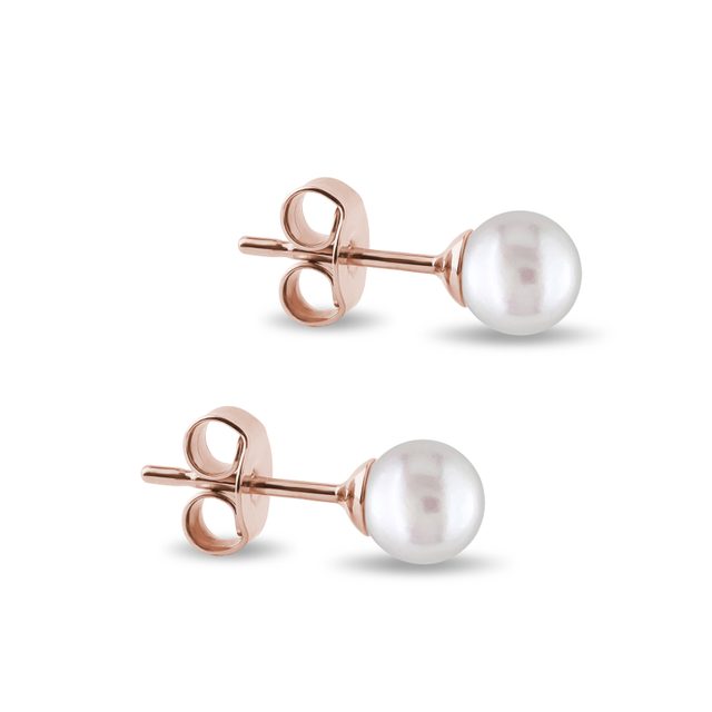 OHRRINGE AUS SÜSSWASSERPERLEN IN ROSÉGOLD - PERLEN OHRRINGE - 