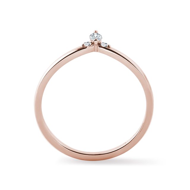 CHEVRON-RING AUS ROSÉGOLD MIT MARQUISE-DIAMANT - TRAURINGE FÜR DAMEN - 