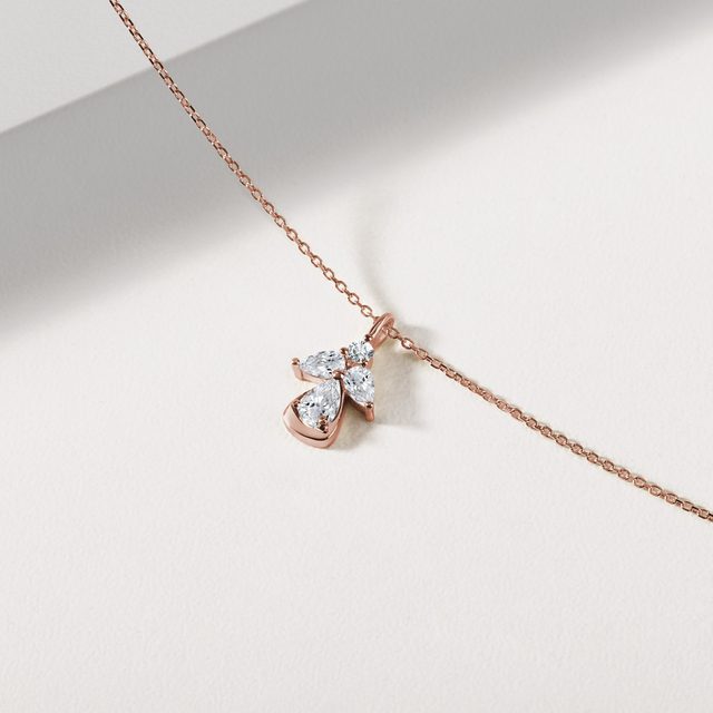 HALSKETTE MIT DIAMANTENENGEL IN ROSÉGOLD - KETTEN MIT DIAMANTEN - 