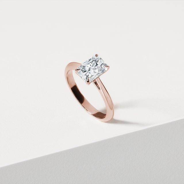 RADIANT CUT DIAMOND ENGAGEMENT RING IN ROSE GOLD - RINGS WITH LAB-GROWN DIAMONDS - 