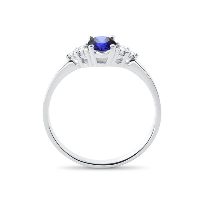 WHITE GOLD RING WITH SAPPHIRE - SAPPHIRE ENGAGEMENT RINGS - 