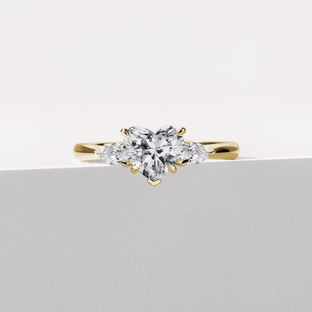 1CT HEART DIAMOND RING IN YELLOW GOLD - RINGS WITH LAB-GROWN DIAMONDS - 