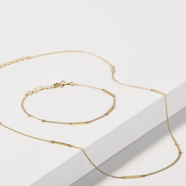 GOLDARMBAND MIT FEINEN STÄBEN - ARMBÄNDER AUS GELBGOLD - 