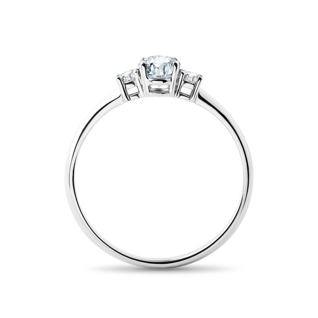 AKVAMARÍNOVÝ ZLATÝ PRSTEŇ S DIAMANTMI - PRSTENE AKVAMARÍN - 