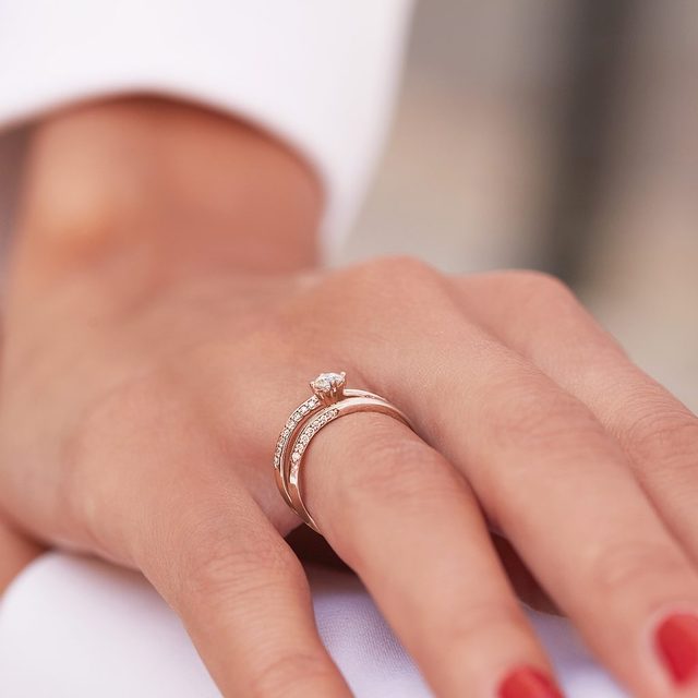 VERLOBUNGS- UND EHERING IN ROSÉGOLD - TRAURING- UND VERLOBUNGSSETS - 