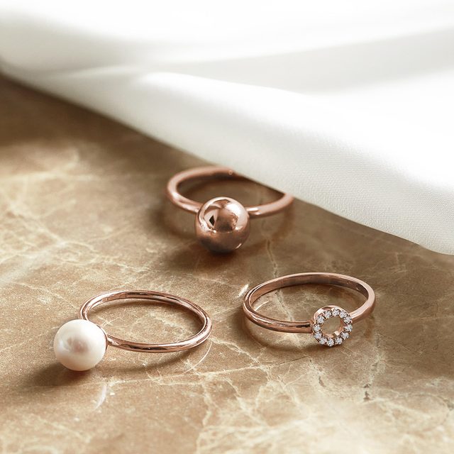 CLASSIC ROSE GOLD BALL RING - ROSE GOLD RINGS - 