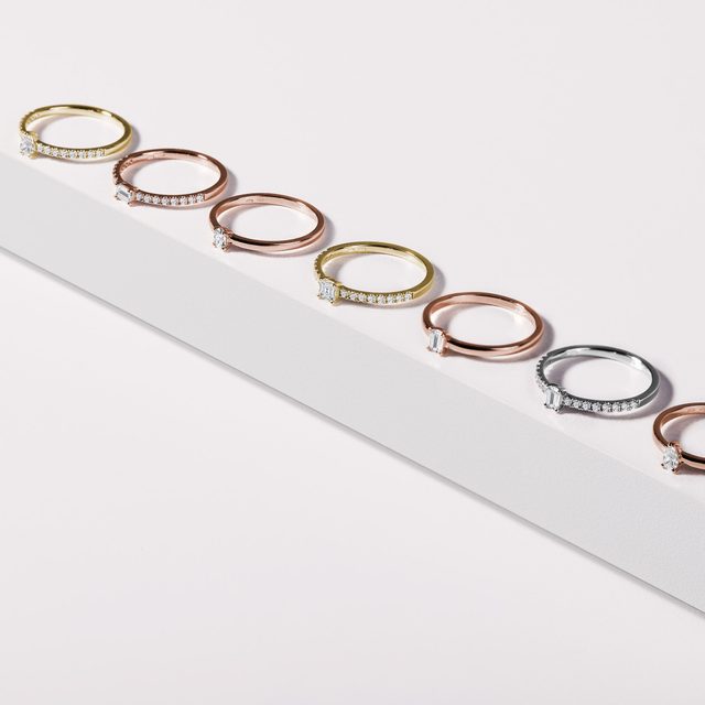 BAGUE EN OR ROSE ET DIAMANT POIRE - BAGUES DE FIANÇAILLES EN DIAMANT - 