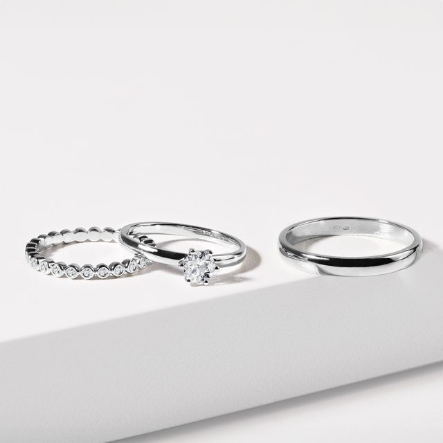 EXCEPTIONAL WEDDING RING SET IN WHITE GOLD - WHITE GOLD WEDDING SETS - 