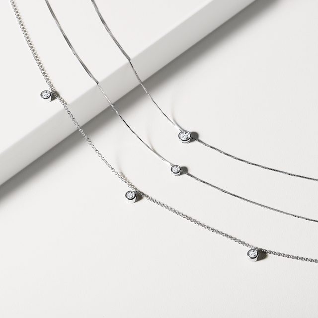 DIAMANTKETTE IN WEISSGOLD - KETTEN MIT DIAMANTEN - 