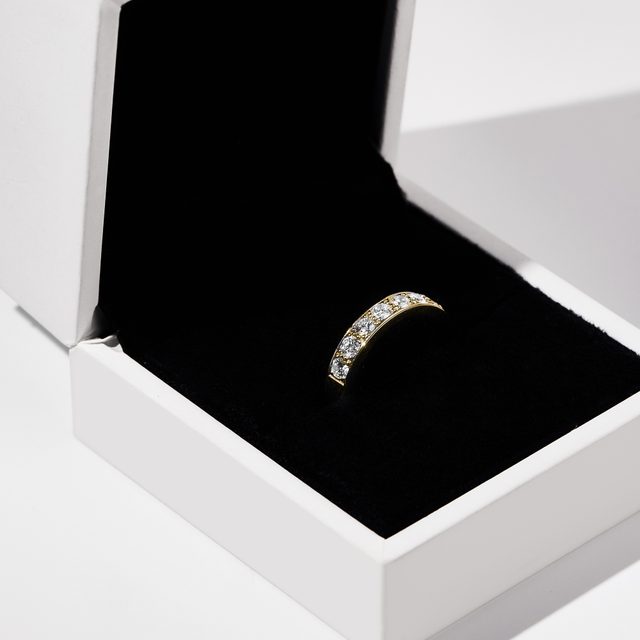 LUXURY GOLD RING WITH DIAMONDS - WOMEN'S WEDDING RINGS - 