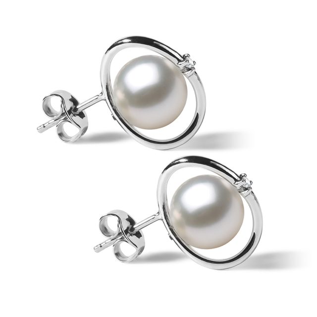 PERLENSCHMUCKSET MIT DIAMANTEN IN WEISSGOLD - PERLENSCHMUCK SETS - 