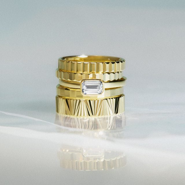MODERNER DAMENRING AUS GELBGOLD - RINGE GELBGOLD - 