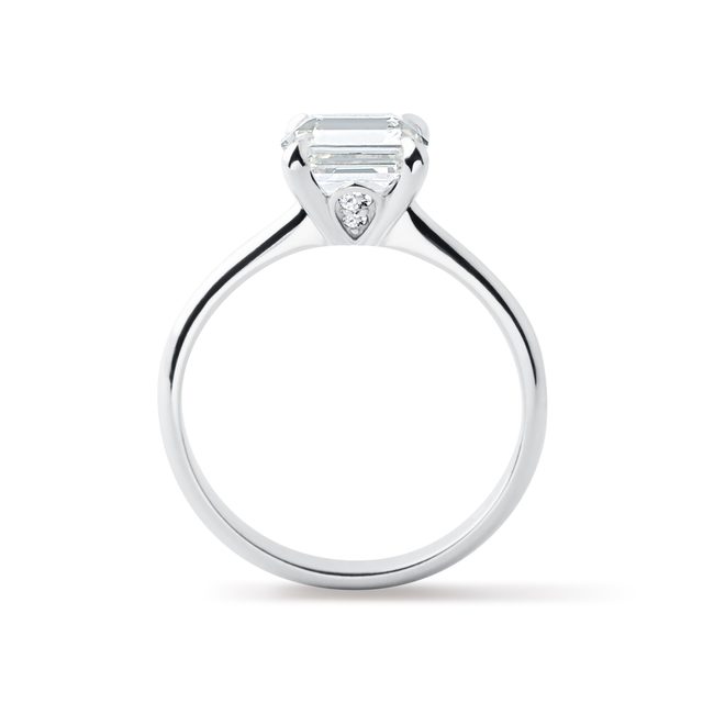 BAGUE EN OR BLANC ET DIAMANT DE SYNTHÈSE PRINCESSE - BAGUES AVEC DIAMANTS DE SYNTHÈSE - 