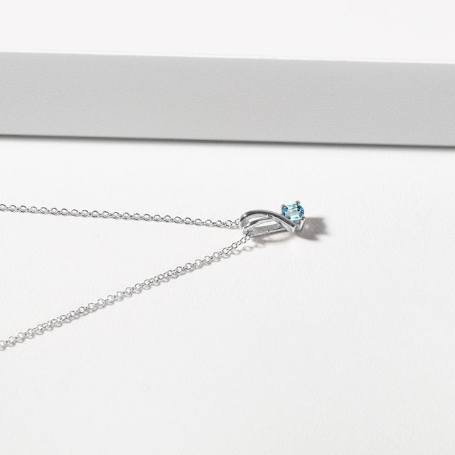 HALSKETTE AUS WEISSGOLD MIT TOPAS - KETTEN MIT TOPAS - 