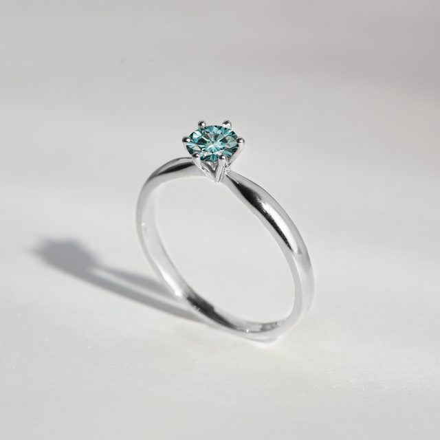 BLAUER DIAMANTVERLOBUNGSRING - VERLOBUNGSRINGE MIT FARBIGEN DIAMANTEN - 