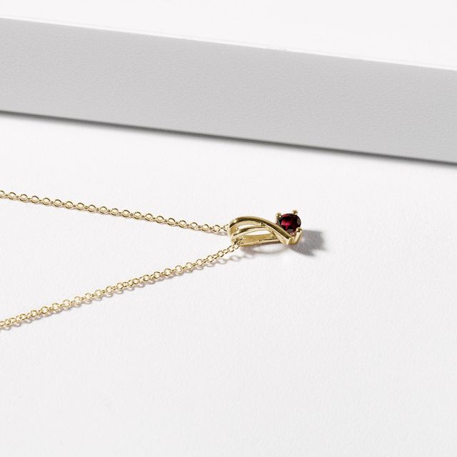 GOLDBAND-HALSKETTE MIT GRANAT - KETTEN MIT GRANAT - 