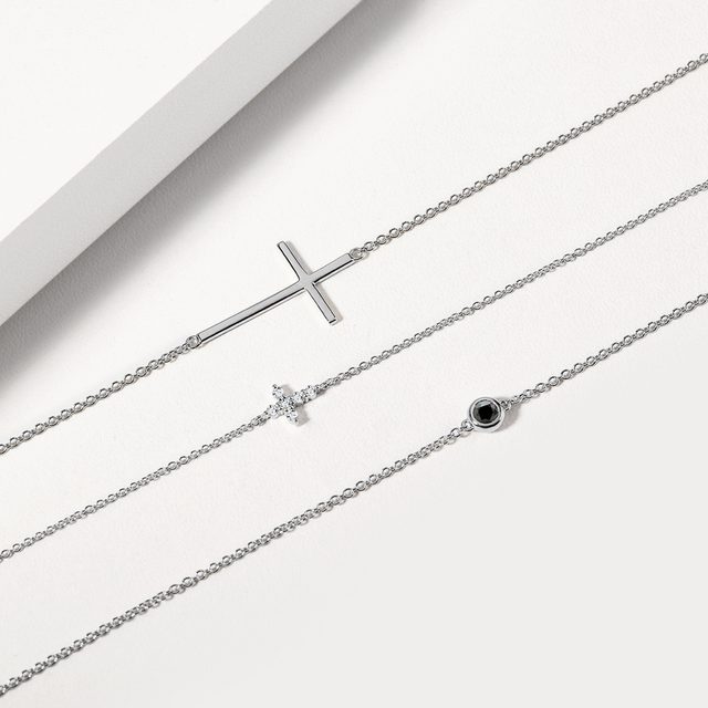 BRACELET WITH BLACK DIAMOND IN WHITE GOLD - DIAMOND BRACELETS - 