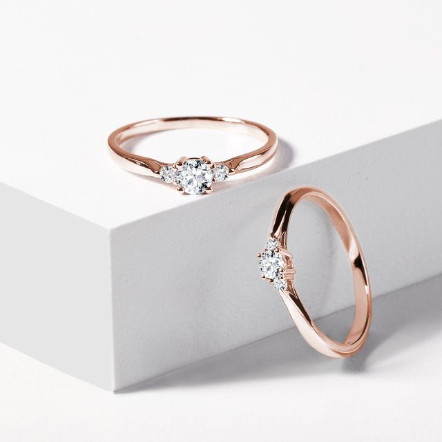 DIAMOND ENGAGEMENT RING IN ROSE GOLD - DIAMOND ENGAGEMENT RINGS - 