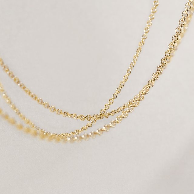 WOMEN'S 60 CM ROLO CHAIN IN 14K YELLOW GOLD - GOLD CHAINS - 