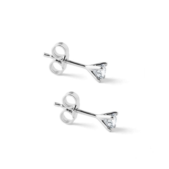 BOUCLES D'OREILLES EN OR BLANC ET DIAMANTS - PUCES D'OREILLES EN DIAMANT - 